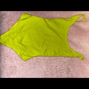 High waist bodysuit with low-cut back.